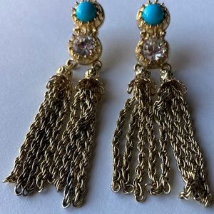 Lily Pulitzer Turquoise and Crystal Post Earrings